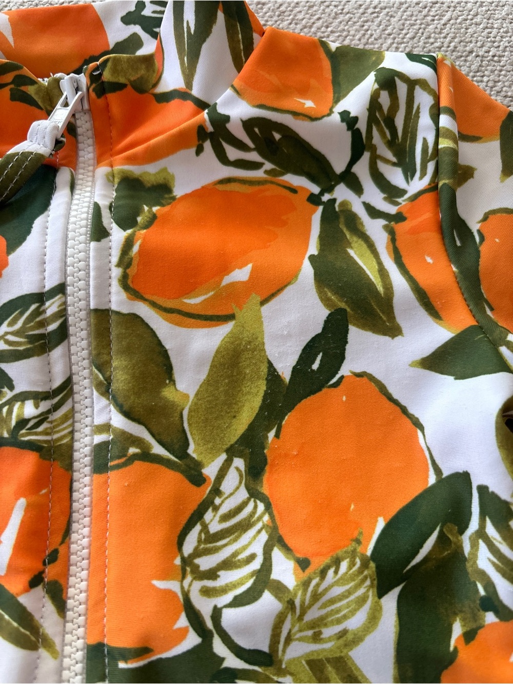 Mott50 Mini Mila Swim One Piece Rashguard L’Orangerie Orange Print 4/5 - Picture 2 of 4